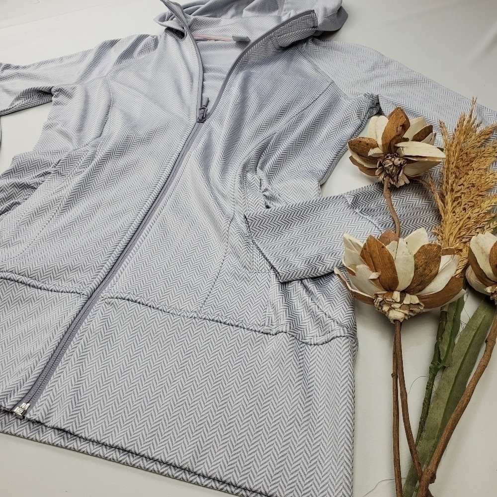 New Mondetta Silver Hooded Run Jacket Shirt Small - Picture 8 of 15
